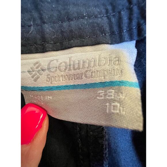 Columbia Shorts Mens 38 Washed Out Blue Outdoors 10" Flat Front - Picture 6 of 7